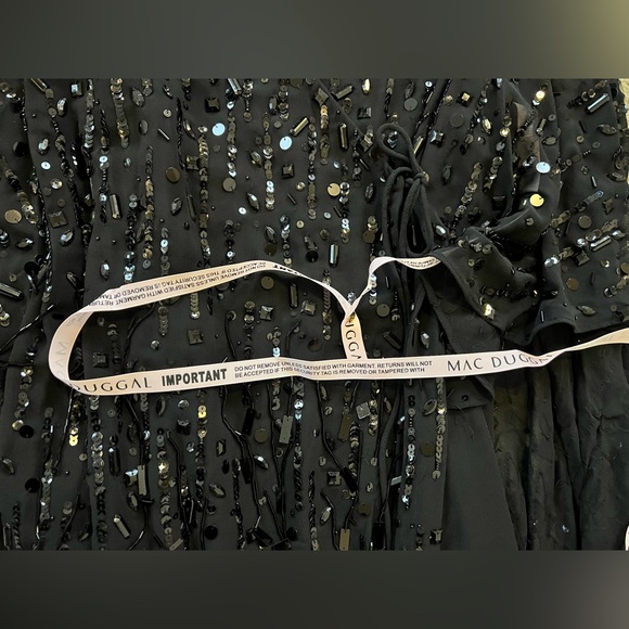 🖤MAC DUGGAL 94044 Beaded Cape Sleeve Dress: Black Sequin Mini❤️🔥SOLD OUT ONLINE - Picture 12 of 14